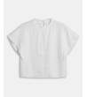 BLUSA DE LINO CON ENCAJE Y VOLANTES | MULAYA