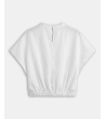 BLUSA DE LINO CON ENCAJE Y VOLANTES | MULAYA