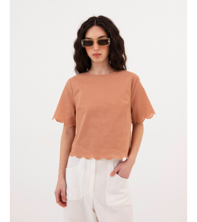 BLUSA CON ACABADOS EN ONDAS | MULAYA