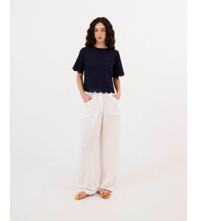 BLUSA CON ACABADOS EN ONDAS | MULAYA