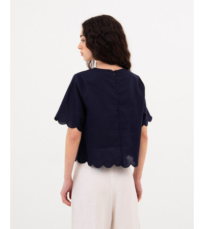 BLUSA CON ACABADOS EN ONDAS | MULAYA