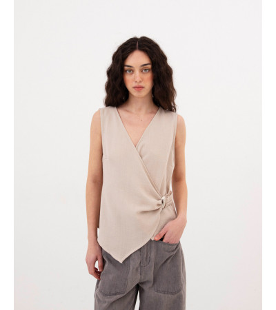 TOP CRUZADO CON BROCHE PLATEADO | MULAYA