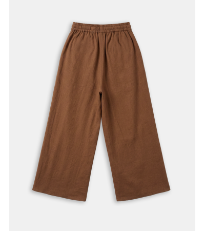 PANTALÓN PALAZZO CON VOLANTES EFECTO CAPA | MULAYA