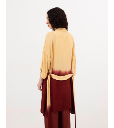 KIMONO LARGO CON EFECTO DEGRADÉ Y CINTURÓN | MULAYA