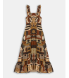 VESTIDO LARGO ESTAMPADO CON VOLANTES | MULAYA