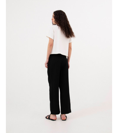 PANTALÓN CROPPED DE TIRO ALTO CON BOLSILLOS | MULAYA