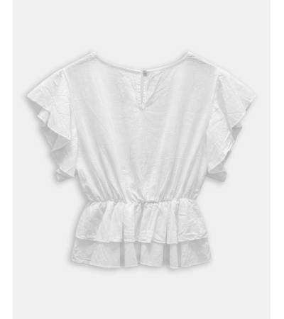 BLUSA CON CINTURA ELÁSTICA Y VOLANTES | MULAYA