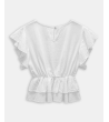 BLUSA CON CINTURA ELÁSTICA Y VOLANTES | MULAYA
