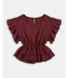 BLUSA CON CINTURA ELÁSTICA Y VOLANTES | MULAYA