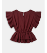 BLUSA CON CINTURA ELÁSTICA Y VOLANTES | MULAYA