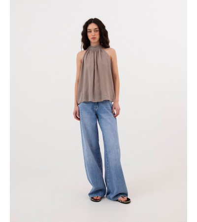 TOP CUELLO HALTER DE LINO Y VISCOSA | MULAYA