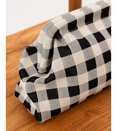 BOLSO POUCH DE CUADROS CON CADENA | MULAYA