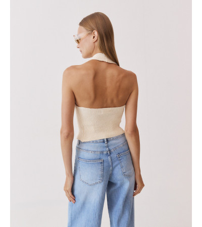 TOP HALTER PUNTO ESCOTE V ESPALDA ABIERTA | MULAYA