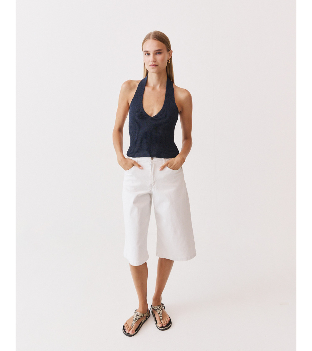 TOP HALTER PUNTO ESCOTE V ESPALDA ABIERTA | MULAYA
