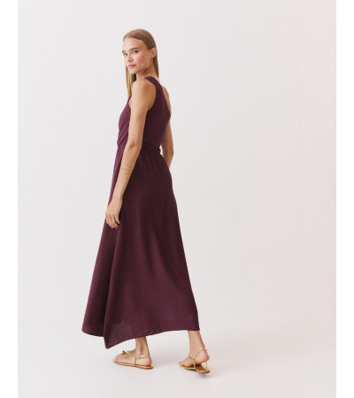 VESTIDO LARGO ASIMÉTRICO DRAPEADO TIRANTE | MULAYA