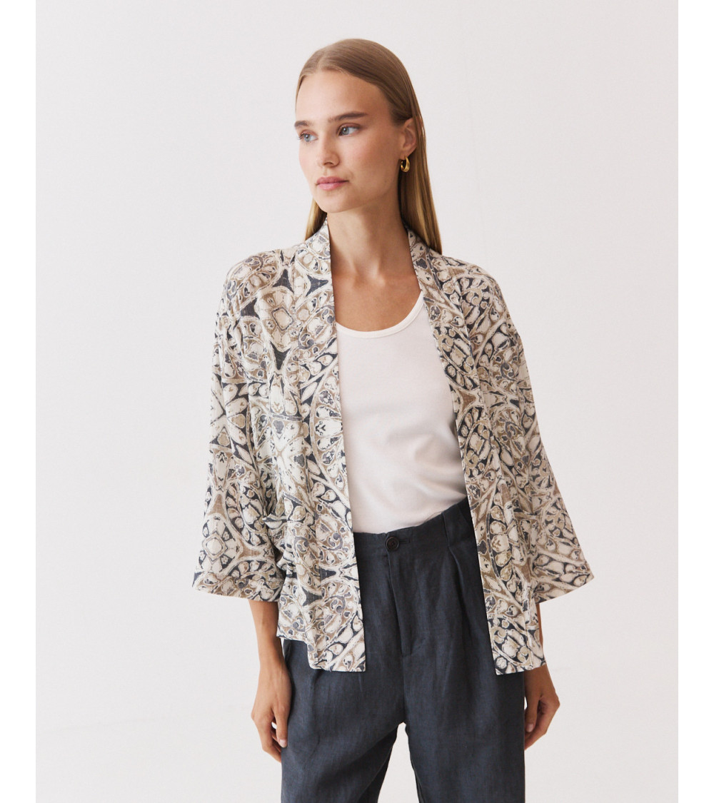 KIMONO ESTAMPADO GEOMÉTRICO BRILLANTE | MULAYA