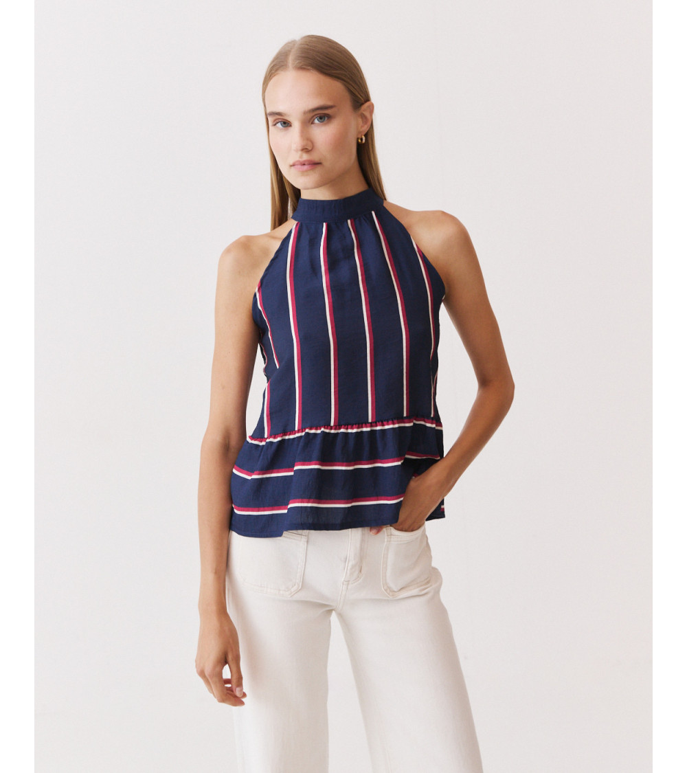 TOP HALTER RAYAS VOLANTES LAZADA | MULAYA