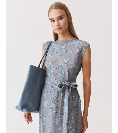 VESTIDO MIDI LAZADA ESTAMPADO FLORES | MULAYA