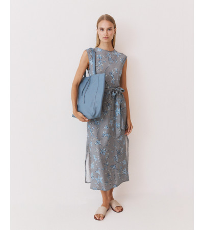 VESTIDO MIDI LAZADA ESTAMPADO FLORES | MULAYA