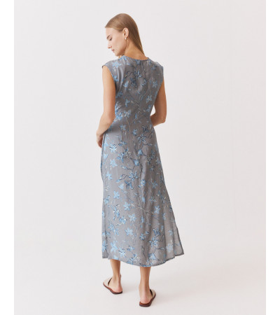 VESTIDO MIDI LAZADA ESTAMPADO FLORES | MULAYA