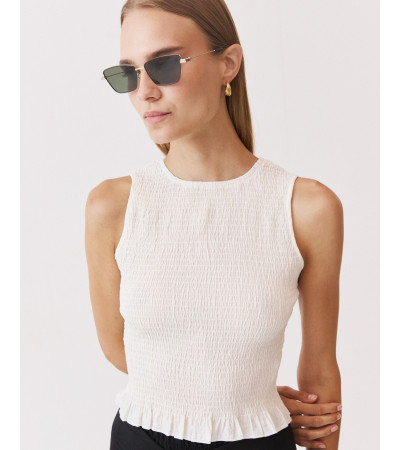 TOP FRUNCIDO PANAL ABEJA VOLANTES | MULAYA