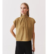 BLUSA CUELLO ALTO LAZADA MANGA SISA | MULAYA