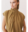 BLUSA CUELLO ALTO LAZADA MANGA SISA | MULAYA