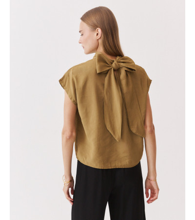 BLUSA CUELLO ALTO LAZADA MANGA SISA | MULAYA