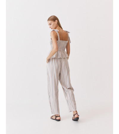 PANTALÓN BARREL RAYAS CINTURA ELÁSTICA | MULAYA