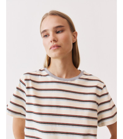 CAMISETA RAYAS MANGA CORTA ALGODÓN BICOLOR | MULAYA