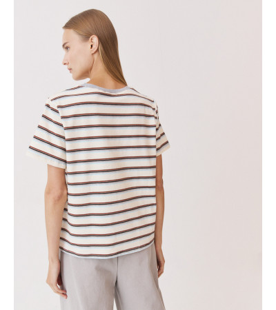 CAMISETA RAYAS MANGA CORTA ALGODÓN BICOLOR | MULAYA