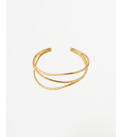 BRAZALETE MULTILINEAS AJUSTABLE ACERO | MULAYA