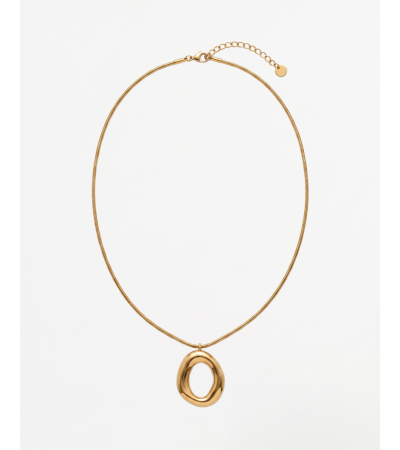 COLLAR COLGANTE OVALADO ACERO | MULAYA