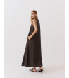 VESTIDO LARGO ESCOTE PICO MINI VOLANTES | MULAYA