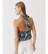 TOP HALTER CRUZADO ESTAMPADO ELÁSTICO | MULAYA