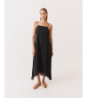 VESTIDO LARGO ESCOTE CUADRADO TIRANTES FORRO | MULAYA