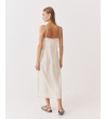 VESTIDO LARGO ESCOTE CUADRADO TIRANTES BOTONES | MULAYA