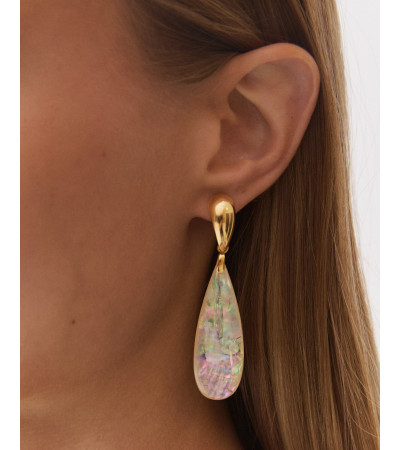 PENDIENTES LARGOS GOTA DORADO MARIPOSA | MULAYA