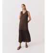 VESTIDO LARGO CON BAJO PLISADO | MULAYA