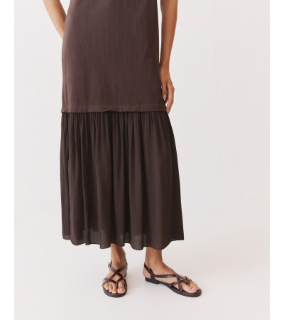 VESTIDO LARGO CON BAJO PLISADO | MULAYA