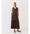 VESTIDO LARGO CON BAJO PLISADO | MULAYA