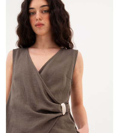 TOP CRUZADO CON BROCHE PLATEADO | MULAYA