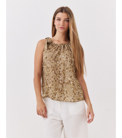 TOP ESTAMPADO CON LAZOS EN HOMBROS | MULAYA