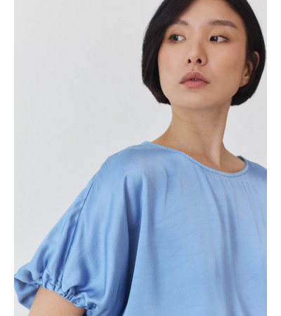 BLUSA DE MANGA CORTA CON LAZADA AJUSTABLE | MULAYA