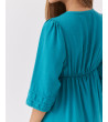 VESTIDO LARGO CON VOLANTES Y DETALLES BORDADOS | MULAYA