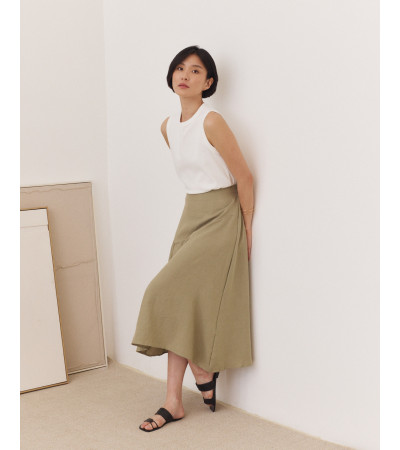 FALDA MIDI EVASÉ CON COSTURA ESTRUCTURAL | MULAYA