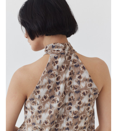 TOP HALTER ESTAMPADO CON ABERTURA TRASERA | MULAYA