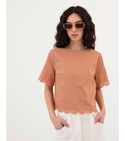 BLUSA CON ACABADOS EN ONDAS | MULAYA
