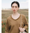 BLUSA MANGA LARGA CON FLECOS EN CUELLO | MULAYA