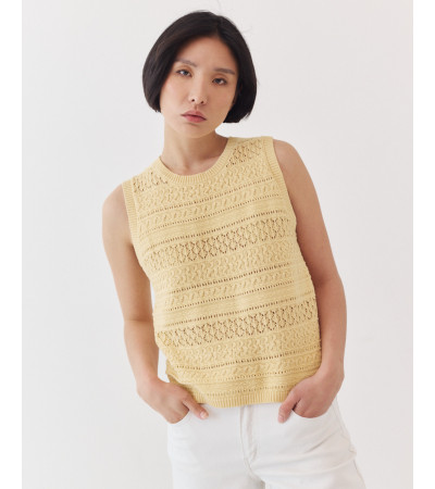 CHALECO DE PUNTO CROCHET CALADO | MULAYA